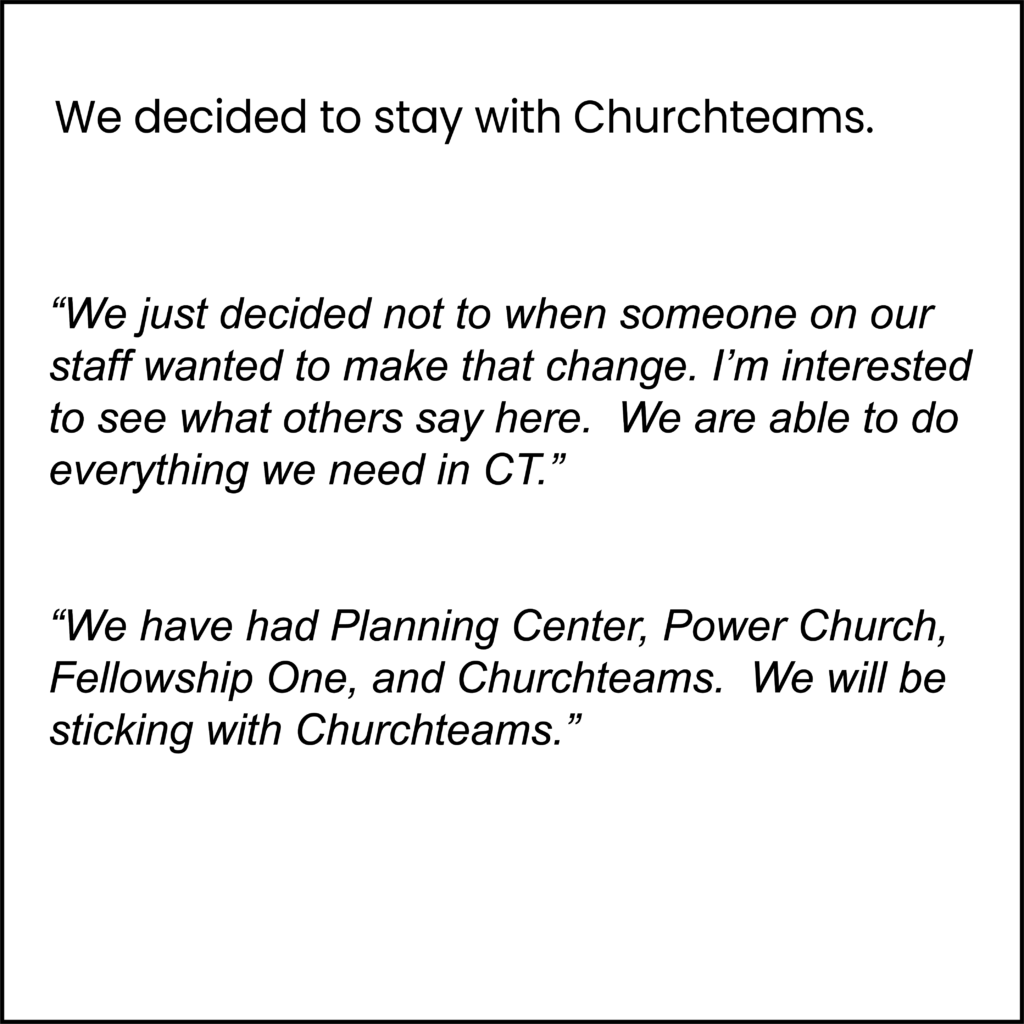 How does Planning Center compare to Churchteams