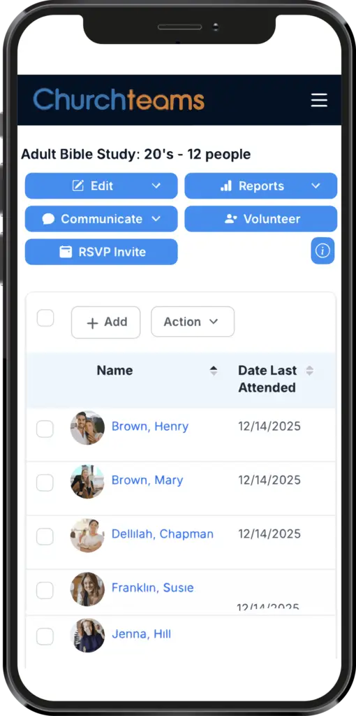 Mobile access to manage small groups